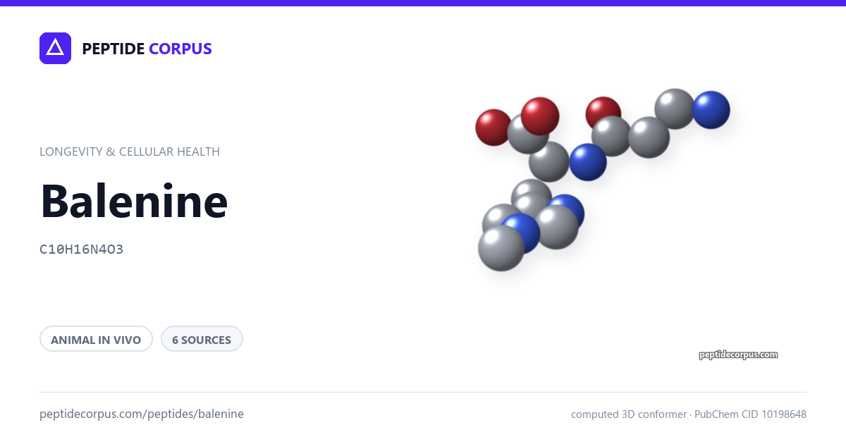 Share card for Balenine: structure, evidence rung and sources on file