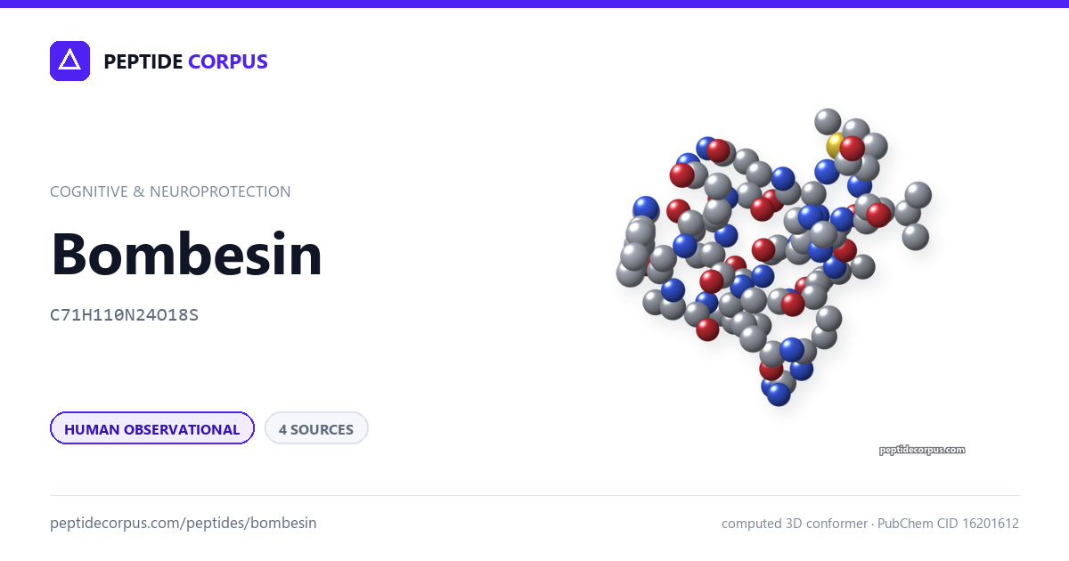 Share card for Bombesin: structure, evidence rung and sources on file