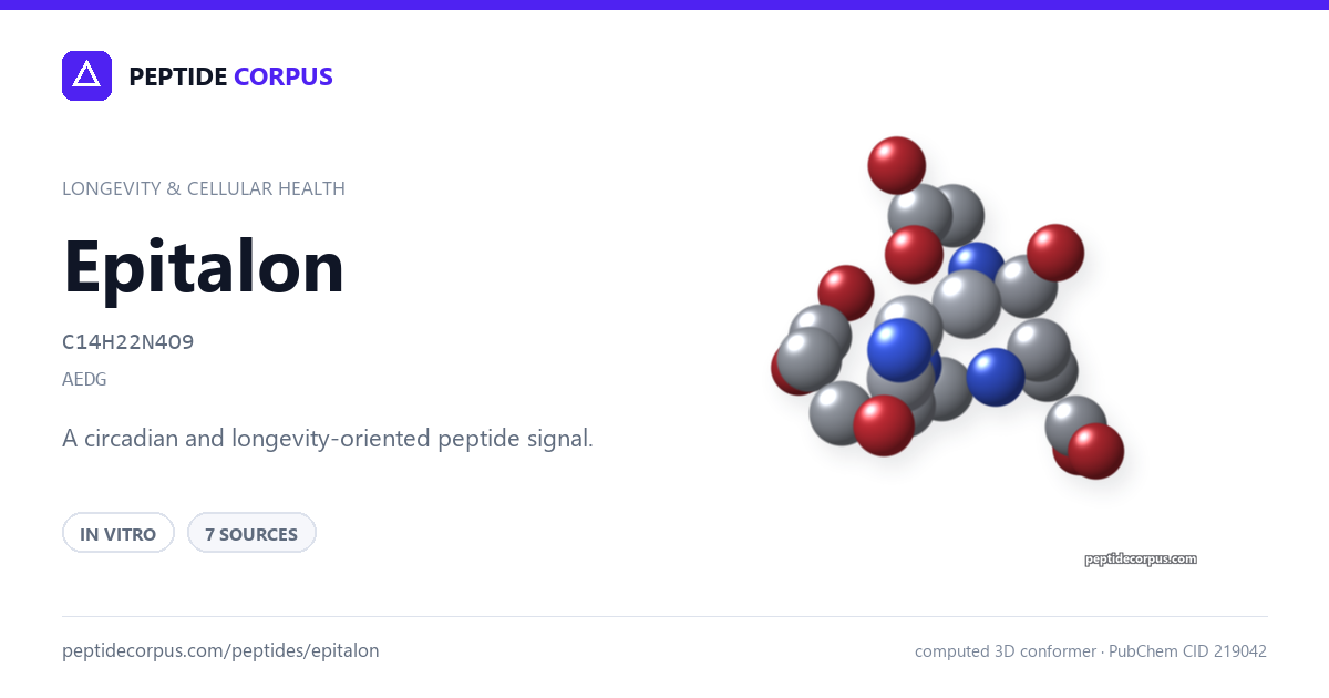 Share card for Epitalon: structure, evidence rung and sources on file