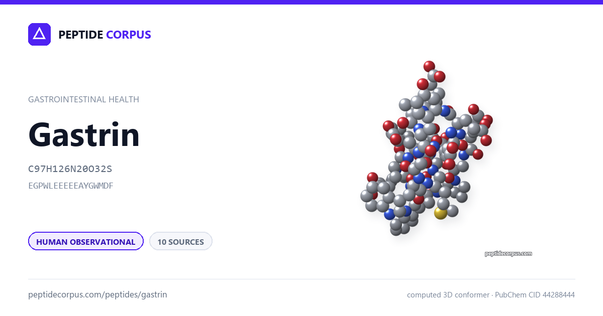 Share card for Gastrin: structure, evidence rung and sources on file