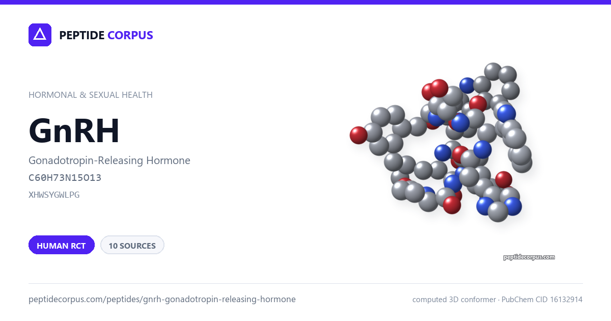 Share card for GnRH (Gonadotropin-Releasing Hormone): structure, evidence rung and sources on file