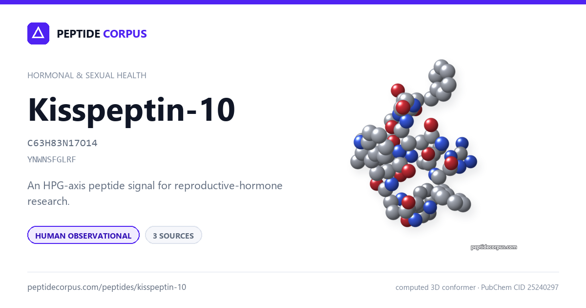 Share card for Kisspeptin-10: structure, evidence rung and sources on file