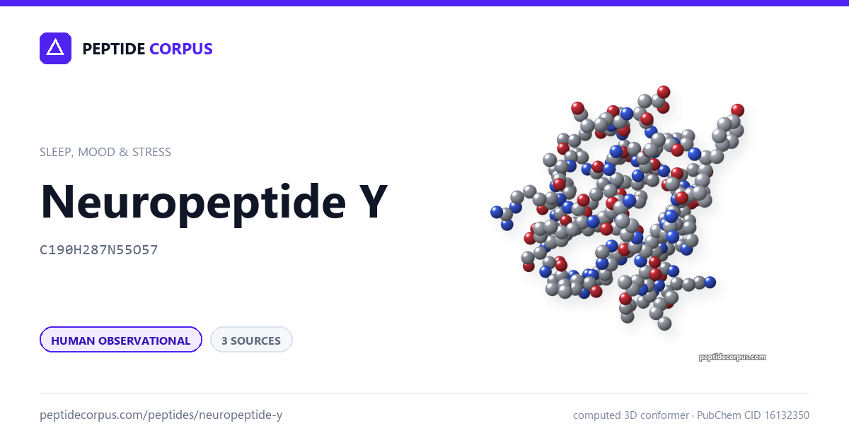 Share card for Neuropeptide Y: structure, evidence rung and sources on file