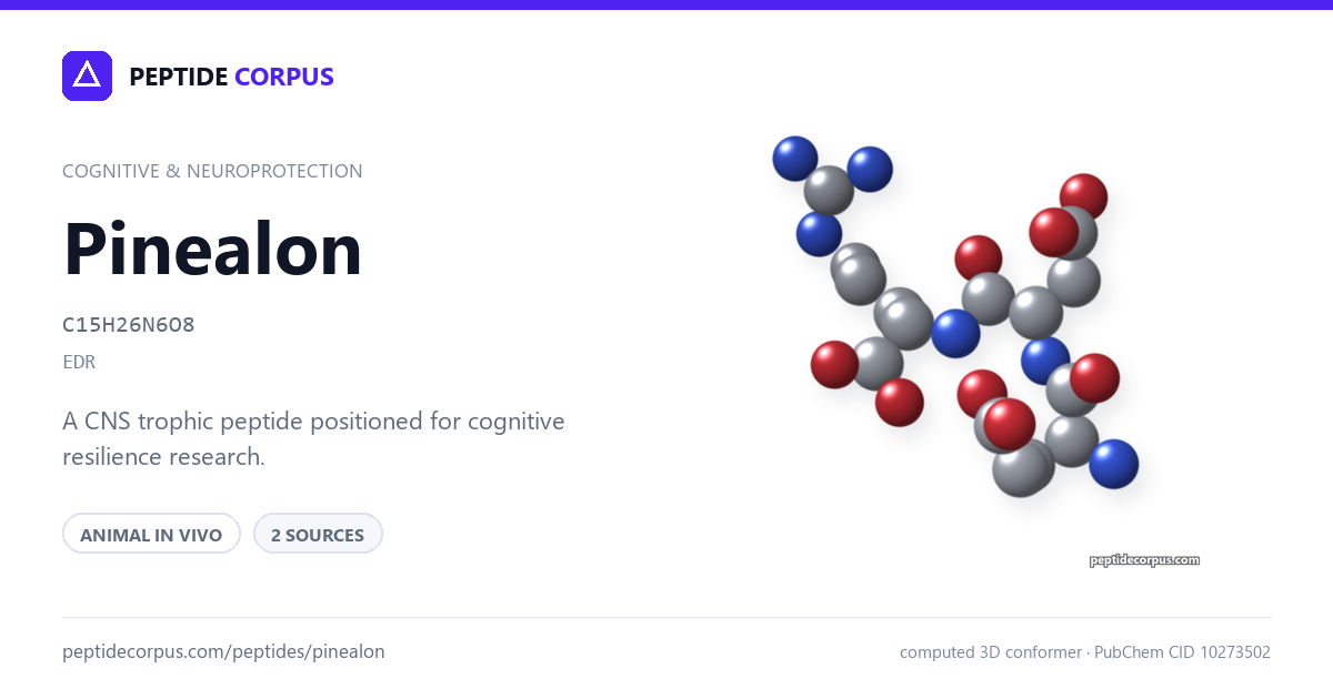 Share card for Pinealon: structure, evidence rung and sources on file