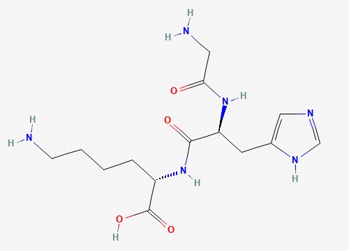 2D chemical structure of GHK (Glycyl-L-Histidyl-L-Lysine)